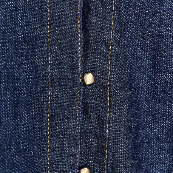 Zara DENIM EFFECT BUTTON-UP SHIRT SMALL NWT - Picture 3 of 6